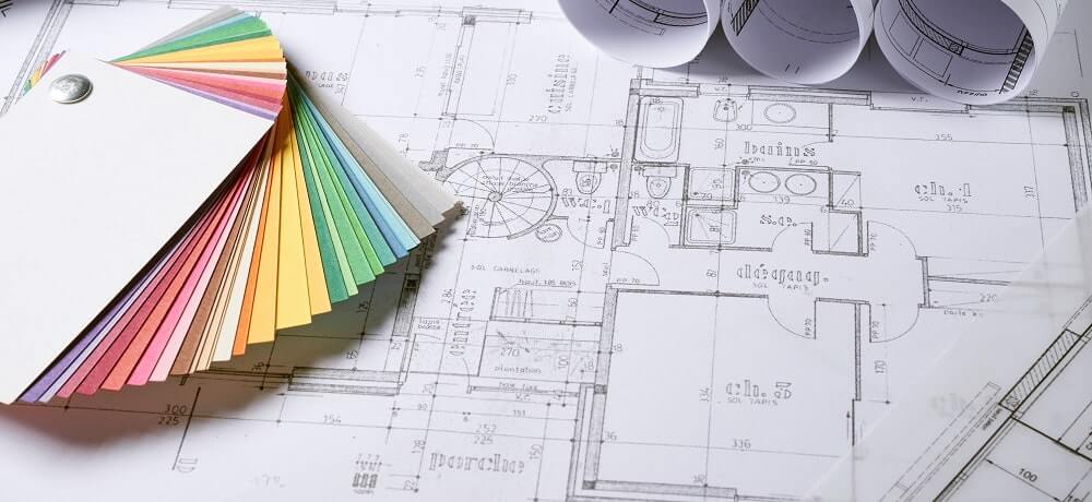 Planos de design arquitetônico e construção, mostrando detalhes e esquemas de um projeto.