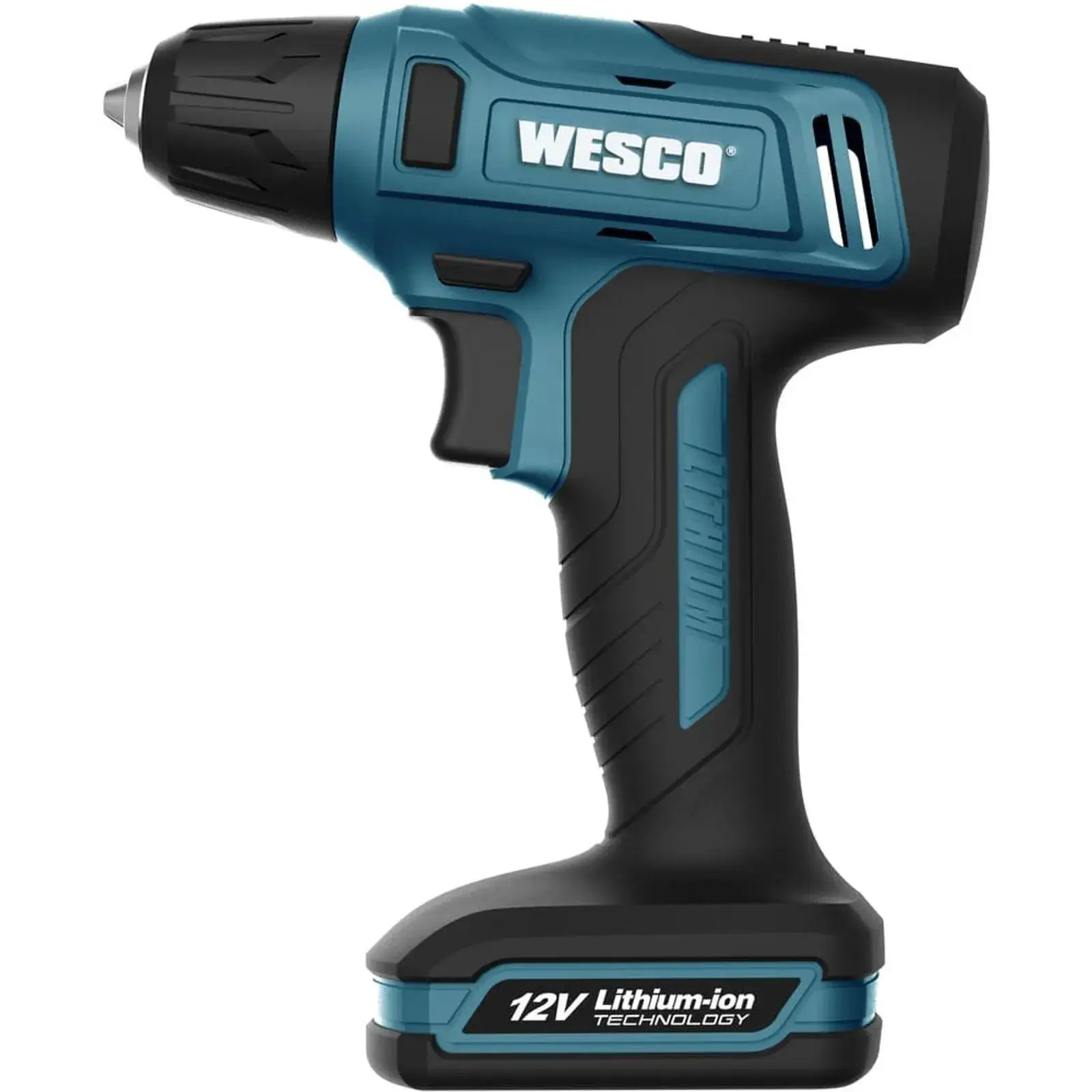 Furadeira da marca Wesco na cor verde escuro com preto
